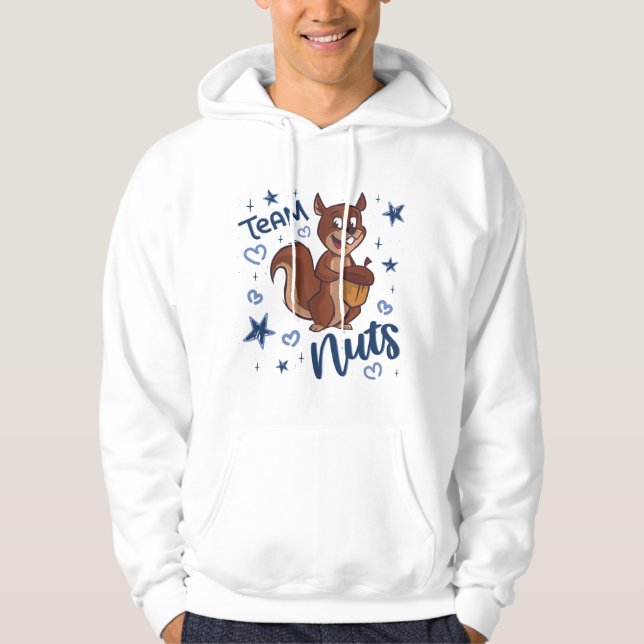 Team Nuts Gender Reveal Party Blue Boy Hoodie (Front)