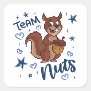 Team Nuts Gender Reveal Party Blue Boy Square Sticker