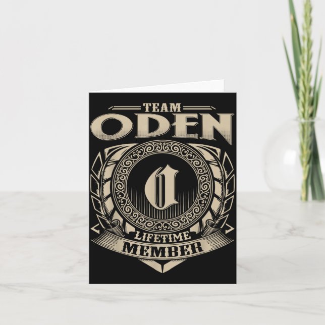 Team Oden Lifetime Member Funny Oden Family Name V Card (Front)