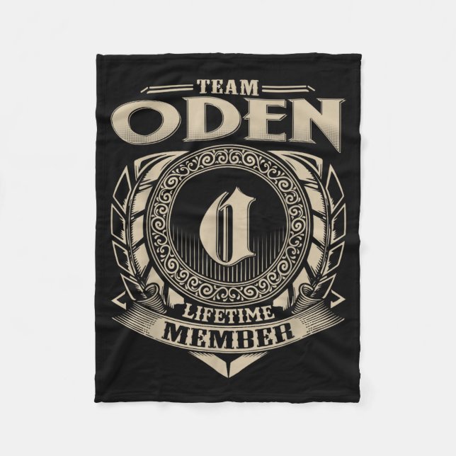 Team Oden Lifetime Member Funny Oden Family Name V Fleece Blanket (Front)