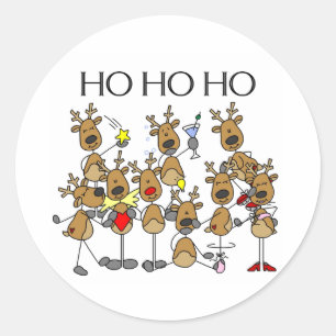 Team of Reindeer Classic Round Sticker