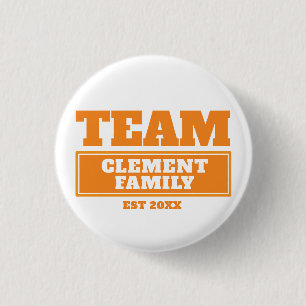 Team orange personalized family or team button