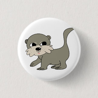 Team Otter button - white