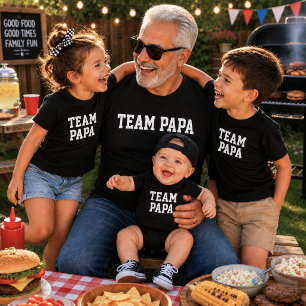 Team Papa Matching Baby Fathers Day Gift Bodysuit