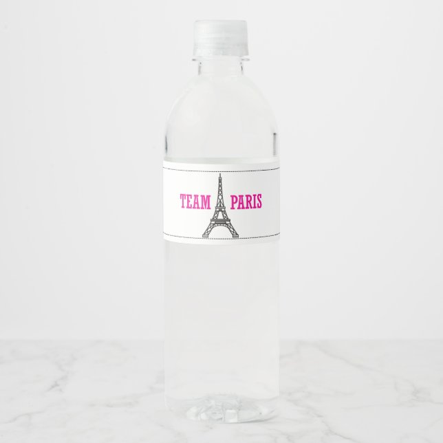 TEAM PARIS WATER BOTTLE LABEL (Front)