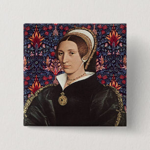 Team Parr - Portrait of Queen Katherine Howard 15 Cm Square Badge