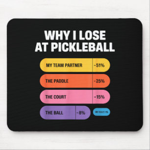 Team partner fault pickleball paddle court humour mouse mat