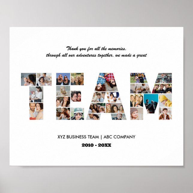 Team Photo Collage Colleague Farewell Party Poster (Front)