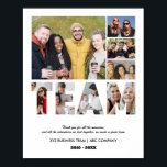 Team Photo Collage Coworker Farewell Party Poster<br><div class="desc">Personalised Team Photo Collage for retired colleague, co-worker, team manager or boss. This customisable photo gift is also perfect as a farewell keepsake for teacher, coach or friends leaving. This custom template is a unique and meaningful goodbye gift that captures the precious moments and memories shared together. The design features...</div>