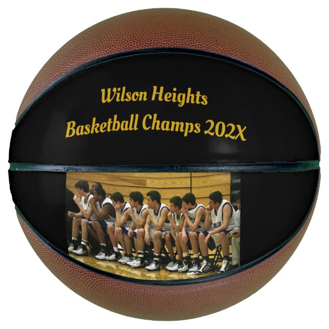Team Photo Custom Text School Champions Basketball (Front)