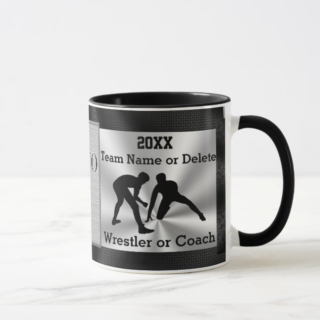 Team PHOTO, NAME Wrestling Gifts for Boys, Coaches Mug (Right)