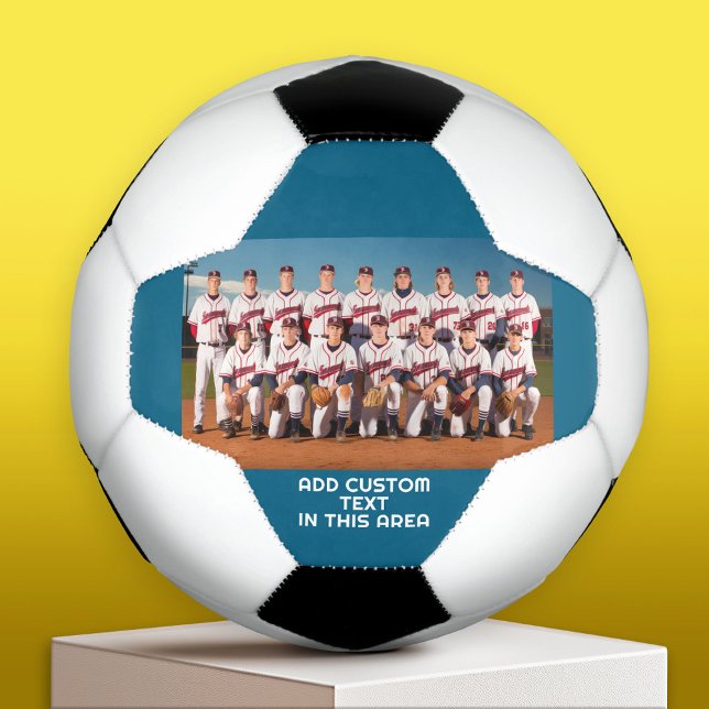 Team Photo with colour border and text Football (Custom Soccer Ball)