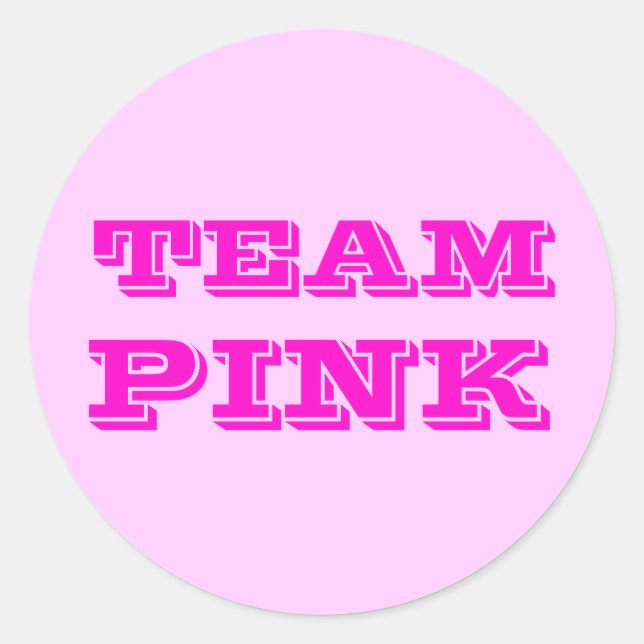 Team Pink Classic Round Sticker (Front)