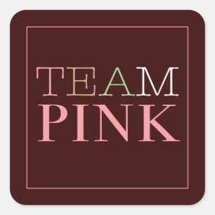 Team Pink for Girl Sticker for Gender Reveal Party