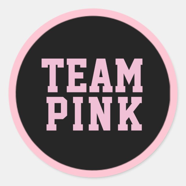 TEAM PINK Gender Reveal Baby Shower Game Labels (Front)