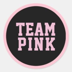 TEAM PINK Gender Reveal Baby Shower Game Labels