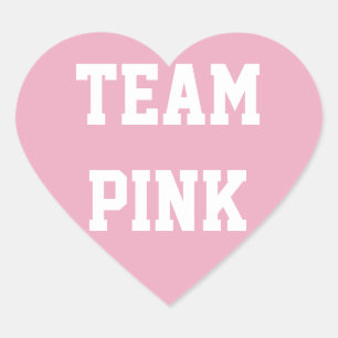 TEAM PINK GIRL Baby reveal Sticker, Baby Shower Heart Sticker