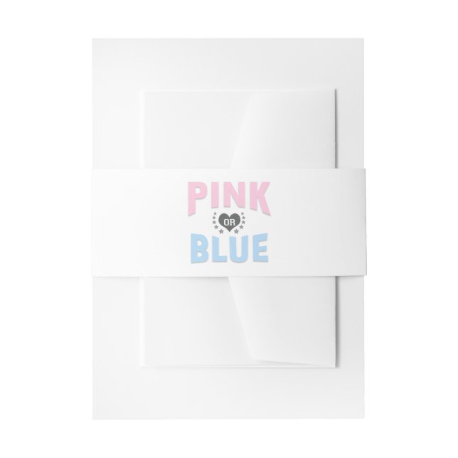 Team PINK or BLUE Gender Reveal Baby Shower Invitation Belly Band (Front Example)