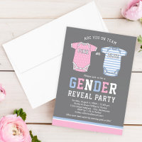 Team Pink or Blue Grey Pastel Gender Reveal