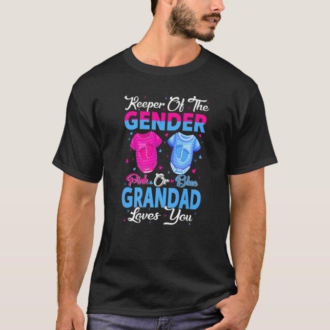 Team Pink Or Blue Keeper Of The Gender Grandad Lov T-Shirt (Front)