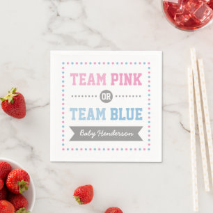 Team Pink or Team Blue Personalised Party Napkins