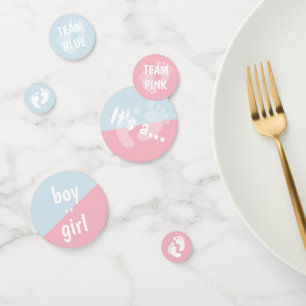 Team Pink & Team Blue Gender Revealing Party Confetti