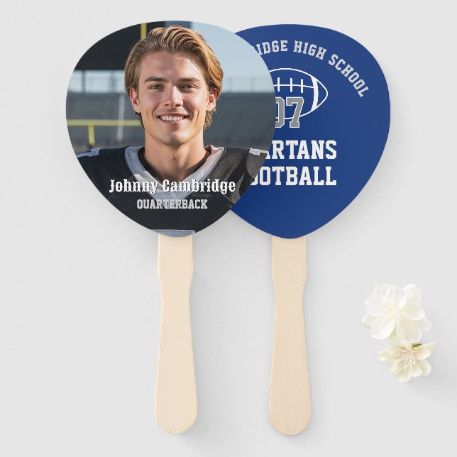 Team Player Head on a Stick | Set of 10 Hand Fan (Front and Back)
