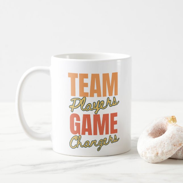 Team Player Inspirational Quote Corporate Gift Coffee Mug (With Donut)