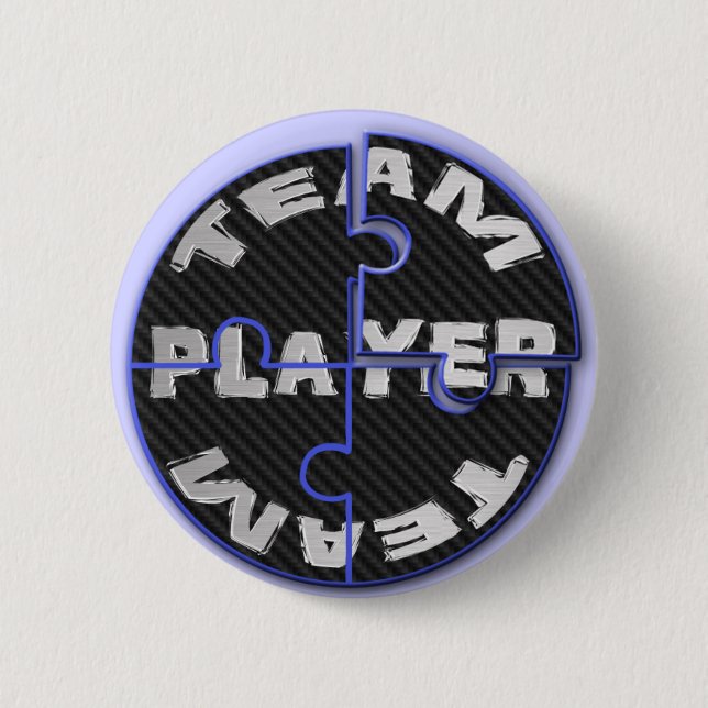 Team Player Puzzles 6 Cm Round Badge (Front)