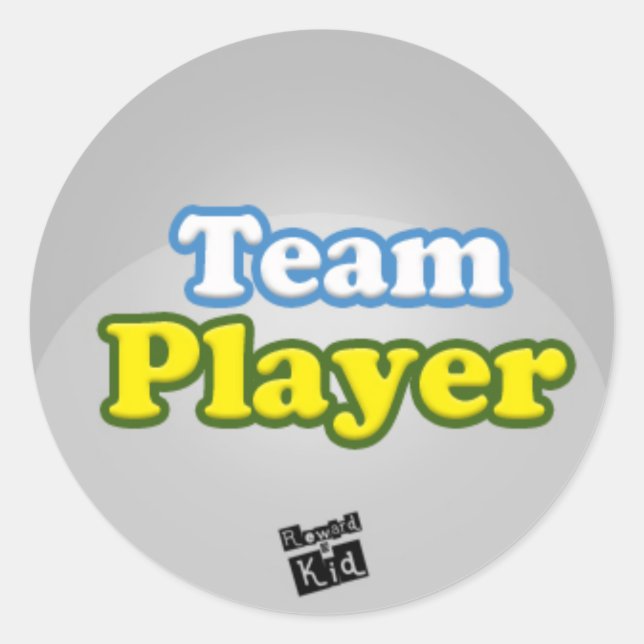 Team Player (set of 20) Classic Round Sticker (Front)