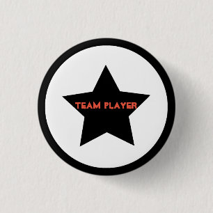 Team Player Star Button Pin
