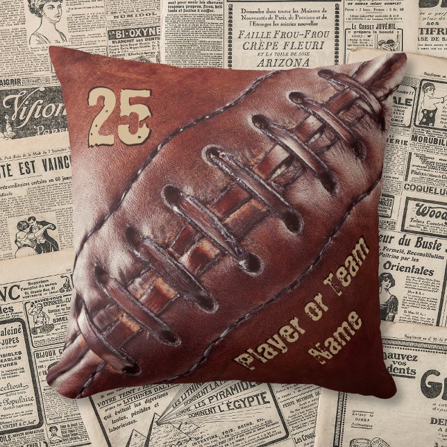 Team, Player's Name and Number Football Pillows (Personalized Football Pillows. Vintage Football Decor. Gift Ideas for Seniors. Sports man cave.)