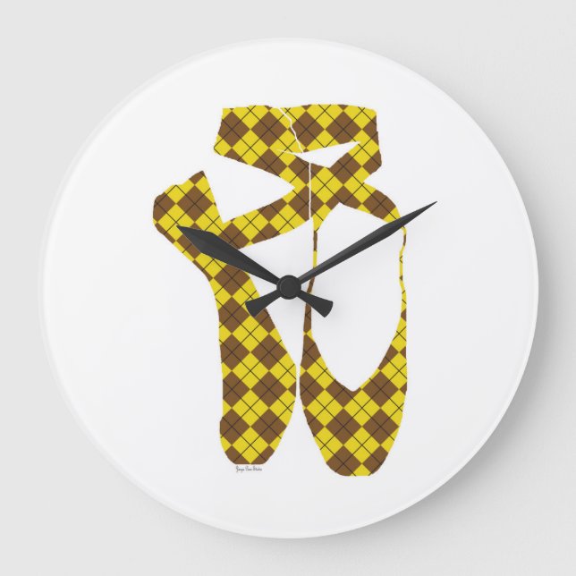Team Pointe Ballet Argyle Large Clock (Front)