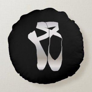 Team Pointe Ballet Silhouette Round Cushion