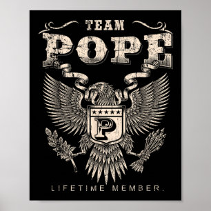 Team Pope Family Name Lifetime Member Poster