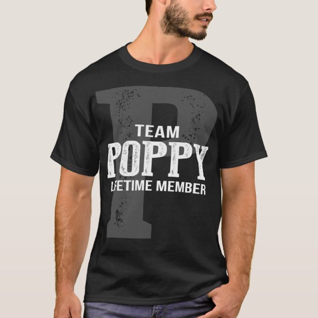 Team Poppy Lifetime Member T-Shirt (Front)