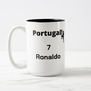 Team Portugal Soccer, your name and number Two-Tone Coffee Mug