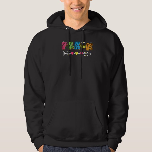 Team Pre K Activities Building Educate Teacher Par Hoodie (Front)