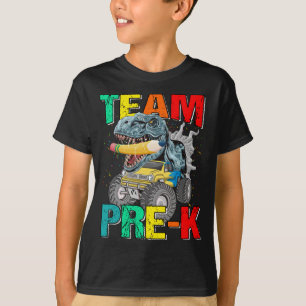 Team Pre-K Monster Truck Dinosaur Boys T-Shirt