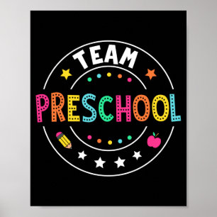 Team preschool teacher kids back to school poster