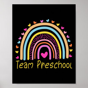 Team Preschool Teacher Rainbow Poster