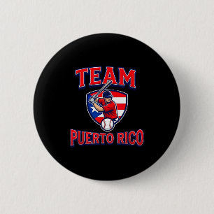 Team Puerto Rico Baseball Flag Patriotic 6 Cm Round Badge