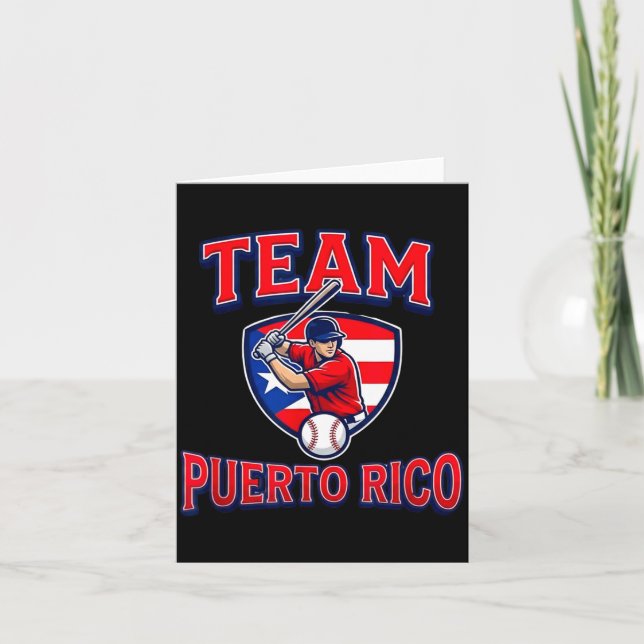 Team Puerto Rico Baseball Flag Patriotic  Card (Front)