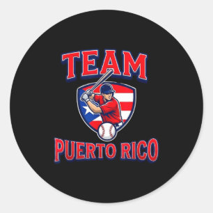 Team Puerto Rico Baseball Flag Patriotic  Classic Round Sticker
