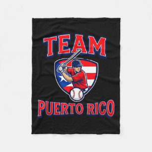 Team Puerto Rico Baseball Flag Patriotic  Fleece Blanket