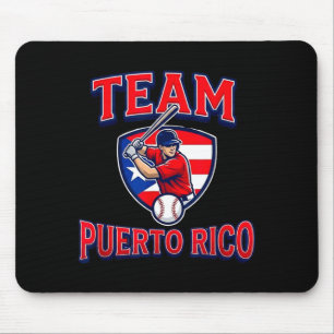 Team Puerto Rico Baseball Flag Patriotic  Mouse Mat