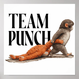 Team Punch Baby Japanese Monkey Poster