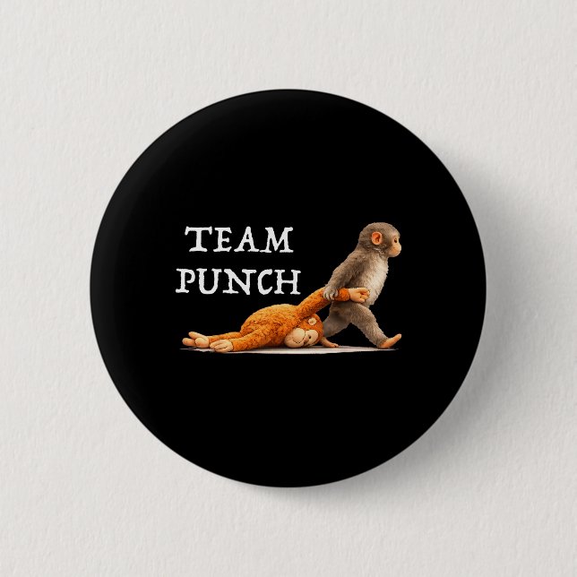 Team Punch Baby Monkey 6 Cm Round Badge (Front)