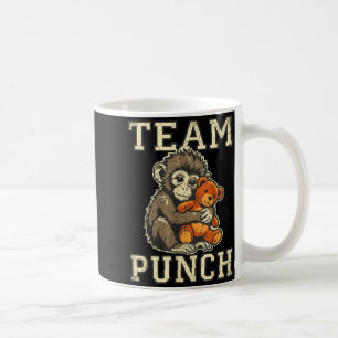 Team punch baby monkey and plush toy meme  coffee mug