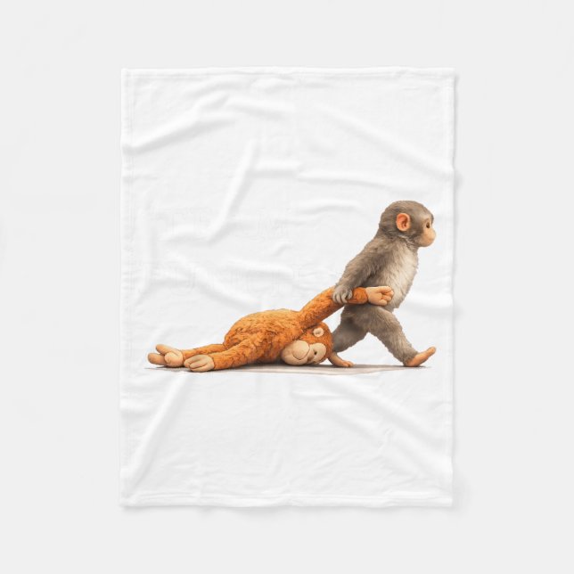 Team Punch Baby Monkey Fleece Blanket (Front)